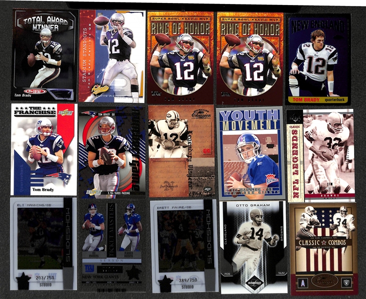 Lot of 400+ Star and Insert Football Cards w. Brady & Marino