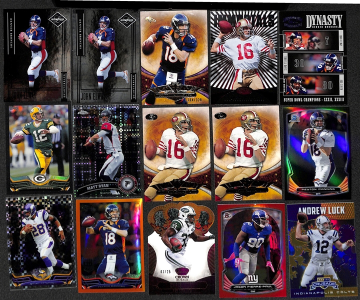 Lot of 400+ Star and Insert Football Cards w. Brady & Marino