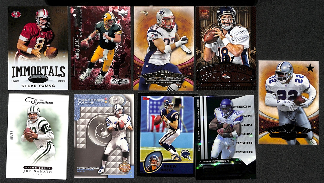 Lot of 400+ Star and Insert Football Cards w. Brady & Marino