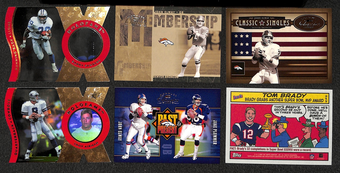 Lot of 400+ Star and Insert Football Cards w. Brady & Marino