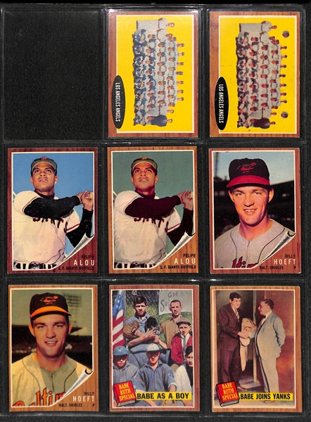 1962 Topps Baseball Near Complete Set - Includes 592 of 598 Cards - Plus 59 Green Tint Cards 