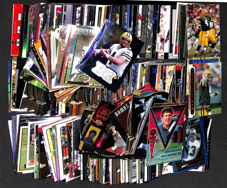 Lot of 400+ Star and Insert Football Cards w. Favre & Brady