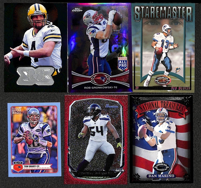 Lot of 400+ Star and Insert Football Cards w. Favre & Brady