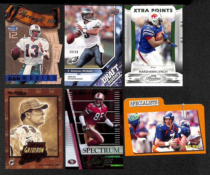 Lot of 400+ Star and Insert Football Cards w. Favre & Brady