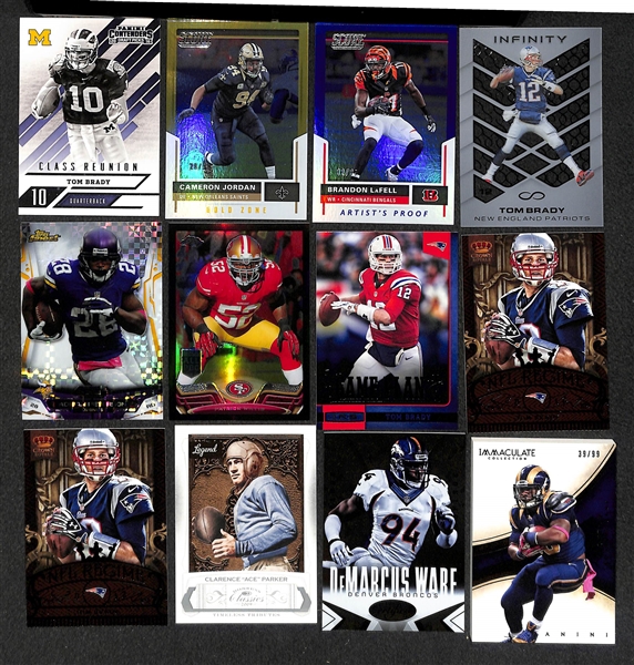 Lot of Approx. 400 Football Star, Insert, & Rookie Cards w. Brady & Marino