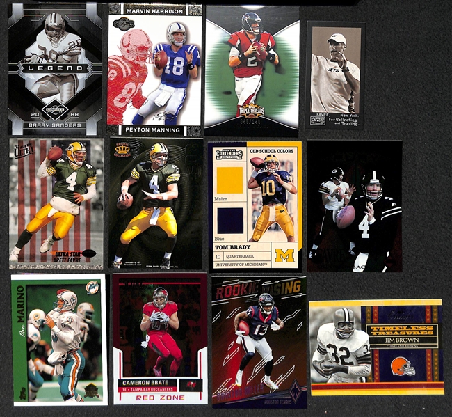 Lot of Approx. 400 Football Star, Insert, & Rookie Cards w. Brady & Marino