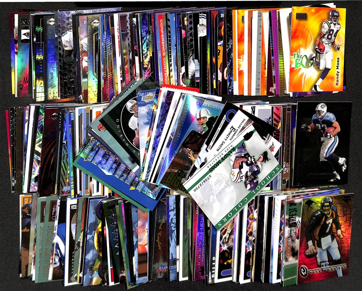 Lot of Approx. 400 Football Star, Insert, & Rookie Cards w. Moss & Favre