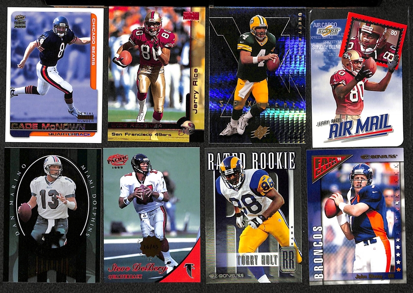 Lot of Approx. 400 Football Star, Insert, & Rookie Cards w. Moss & Favre