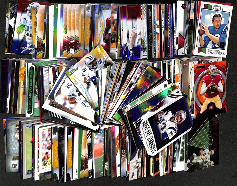 Lot of Approx. 400 Football Star & Insert Cards w. Brady & Manning