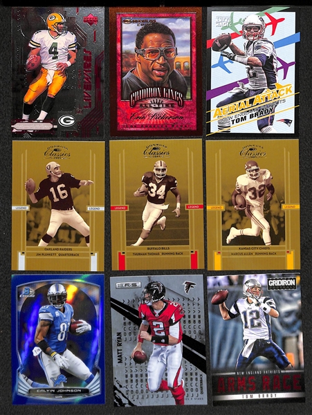 Lot of Approx. 400 Football Star & Insert Cards w. Brady & Manning