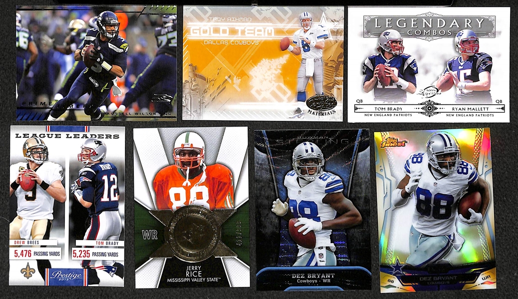 Lot of Approx. 400 Football Star & Insert Cards w. Brady & Manning