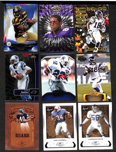 Lot of Approx. 400 Football Star & Insert Cards w. Brady & Manning