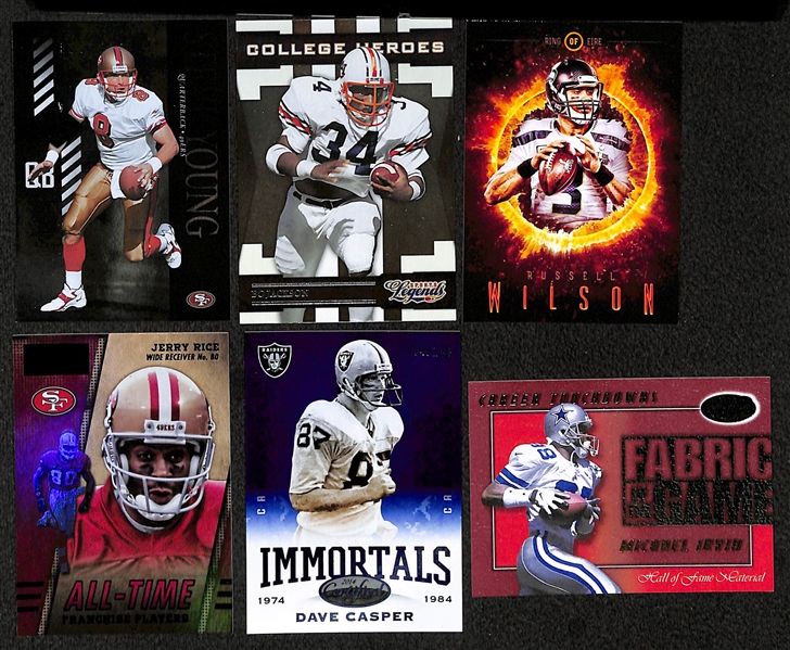 Lot of Approx. 400 Football Star & Insert Cards w. Brady & Manning