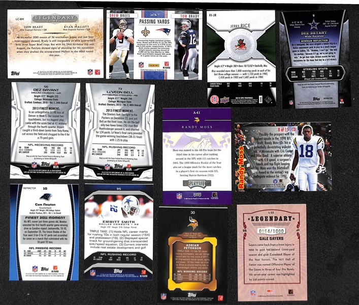 Lot of Approx. 400 Football Star & Insert Cards w. Brady & Manning