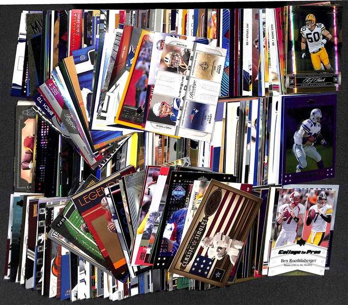 Lot of 400+ Star and Insert Football Cards w. Brady & Marino