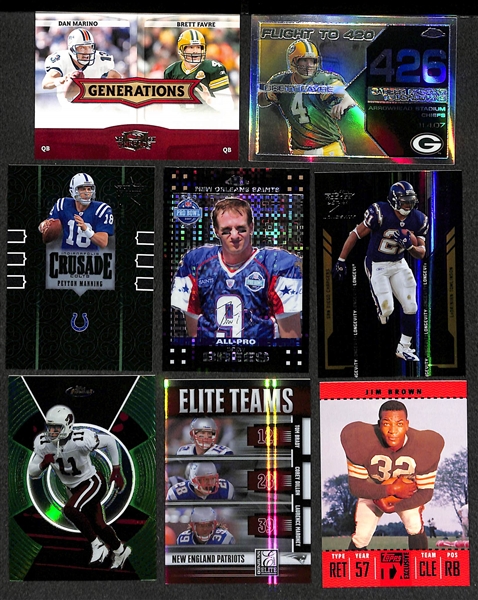 Lot of 400+ Star and Insert Football Cards w. Brady & Marino