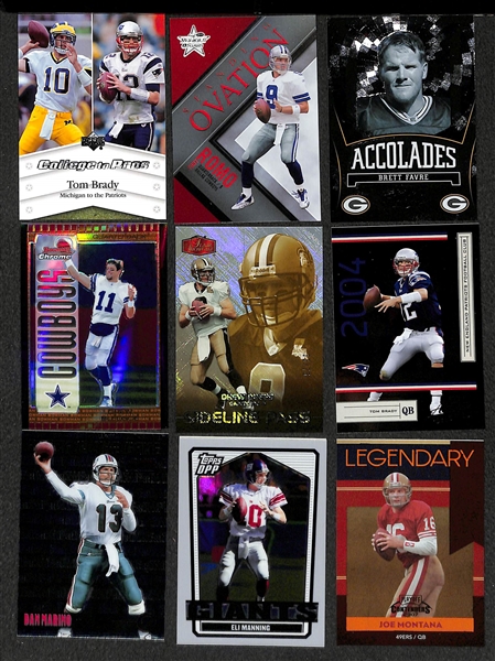Lot of 400+ Star and Insert Football Cards w. Brady & Marino