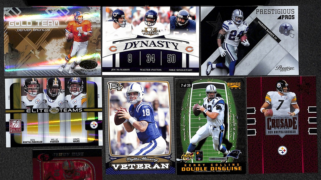 Lot of 400+ Star and Insert Football Cards w. Brady & Marino