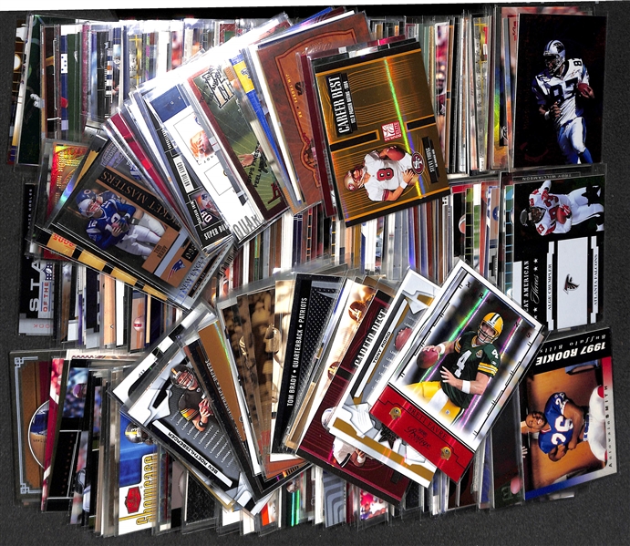 Lot of 400+ Star/Insert Football Cards w. Brady & Manning