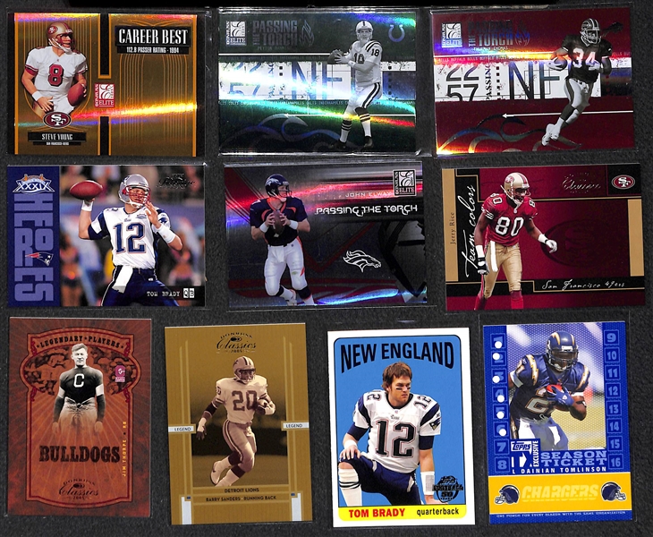 Lot of 400+ Star/Insert Football Cards w. Brady & Manning
