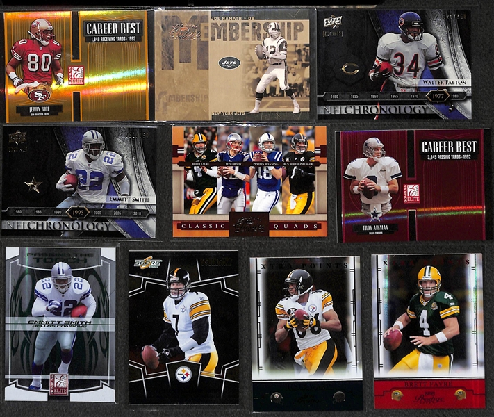 Lot of 400+ Star/Insert Football Cards w. Brady & Manning