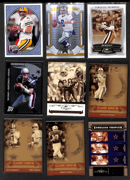 Lot of 400+ Star/Insert Football Cards w. Brady & Manning