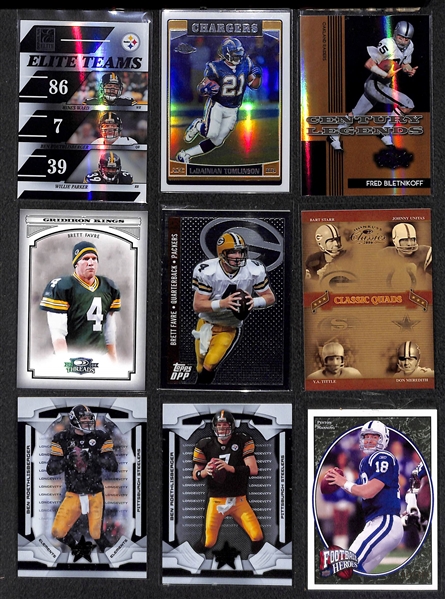 Lot of 400+ Star/Insert Football Cards w. Brady & Manning