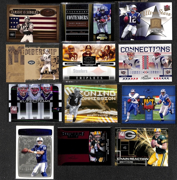 Lot of 400+ Star/Insert Football Cards w. Brady & Manning