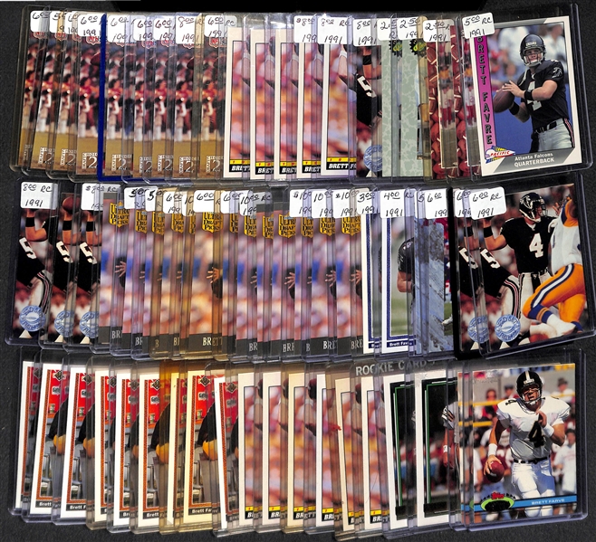 Lot of 50+ Brett Favre Rookie Cards