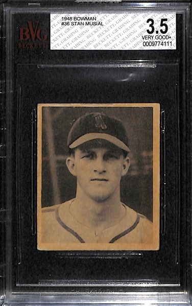 1948 Bowman #36 Stan Musial Rookie BVG 3.5 (VG+)