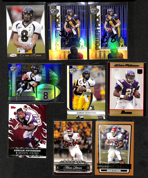 Lot of 350+ Football Rookie Cards - Mostly from the Past 15 Years - w. Aaron Rodgers
