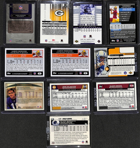 Lot of 11 Rookie Quarterback Cards w. Aaron Rodgers