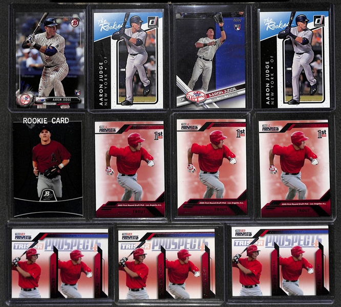 11 Card Mike Trout & Aaron Judge Rookie Lot