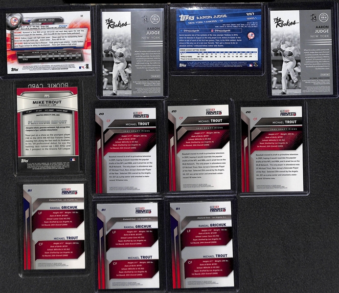 11 Card Mike Trout & Aaron Judge Rookie Lot