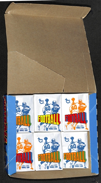 1972 Topps Football Series 2 Partially Sealed Wax Box - 11 Sealed Packs in Original Box