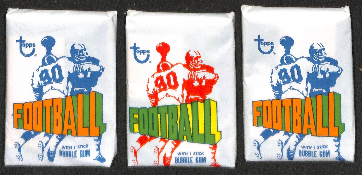 1972 Topps Football Series 2 Partially Sealed Wax Box - 11 Sealed Packs in Original Box