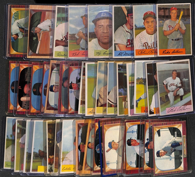 Lot of 22 - 1954 Bowman Baseball & 18 - 1955 Bowman Baseball w. 1954 Ashburn