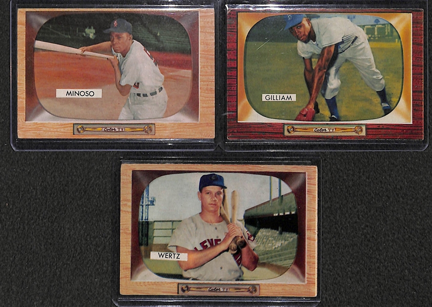Lot of 22 - 1954 Bowman Baseball & 18 - 1955 Bowman Baseball w. 1954 Ashburn