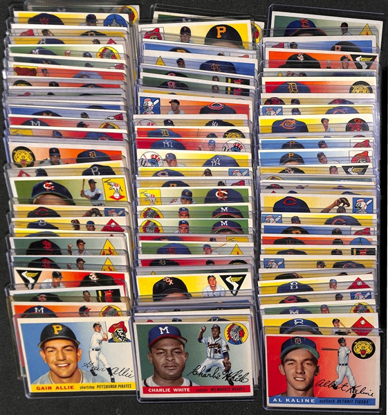 Lot of 80 - 1955 Topps Baseball Cards w. Al Kaline