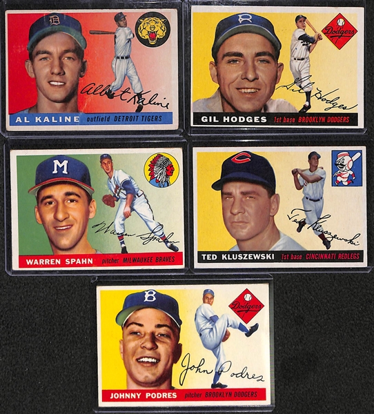 Lot of 80 - 1955 Topps Baseball Cards w. Al Kaline