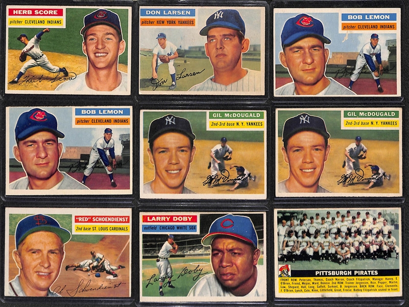 Lot of 150 - 1956 Topps Baseball Cards w. Robin Roberts
