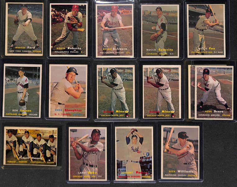 Lot of 150+ 1957 Topps Baseball Cards w. Whitey Ford