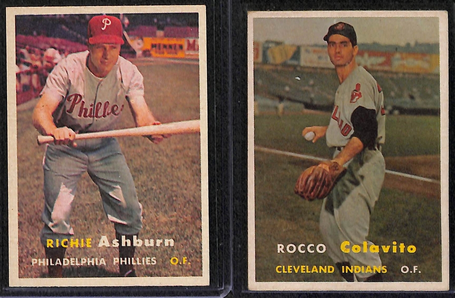 Lot of 150+ 1957 Topps Baseball Cards w. Whitey Ford