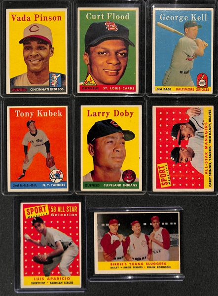 Lot of 150+ 1958 Topps Baseball Cards w. Bill Mazeroski