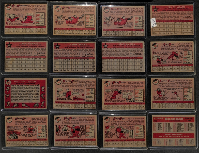 Lot of 150+ 1958 Topps Baseball Cards w. Bill Mazeroski