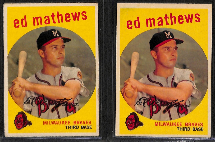 Lot of 350+ 1959 Topps Baseball Cards w. Al Kaline