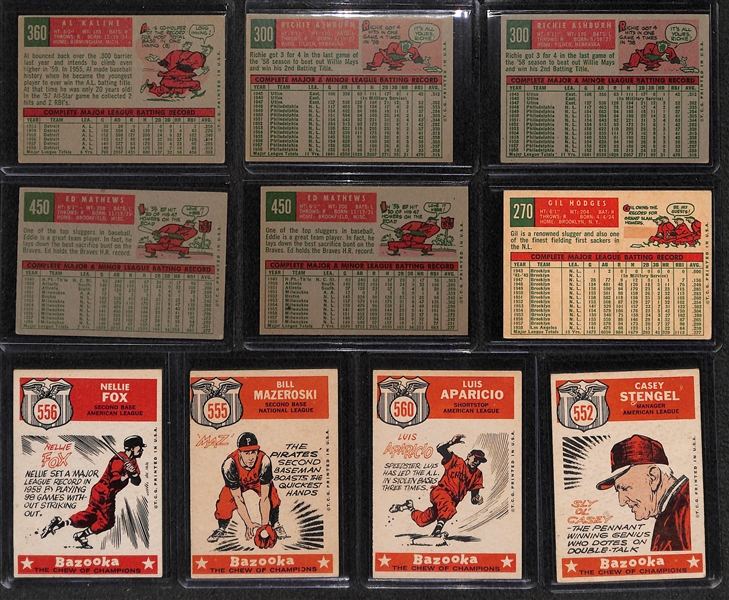 Lot of 350+ 1959 Topps Baseball Cards w. Al Kaline