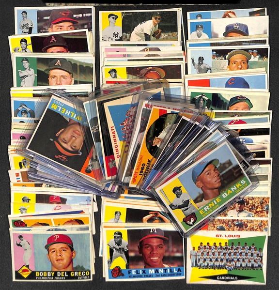 Lot of 175+ 1960 Topps Baseball Cards w. Ernie Banks