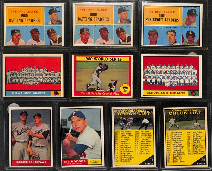 Lot of 225+ 1961 Topps Baseball Cards w. Bob Gibson