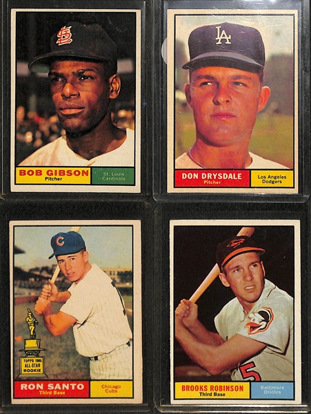Lot of 225+ 1961 Topps Baseball Cards w. Bob Gibson